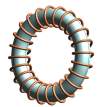 Toroidal coil with core